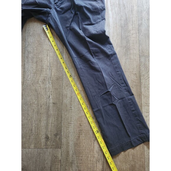 GAP Khaki Chinos Mens 34x32 Twill Textured Black Straight Fit Flat Front Pants - Picture 5 of 6